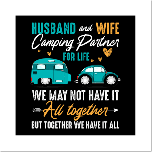 Husband And Wife Camping Posters and Art